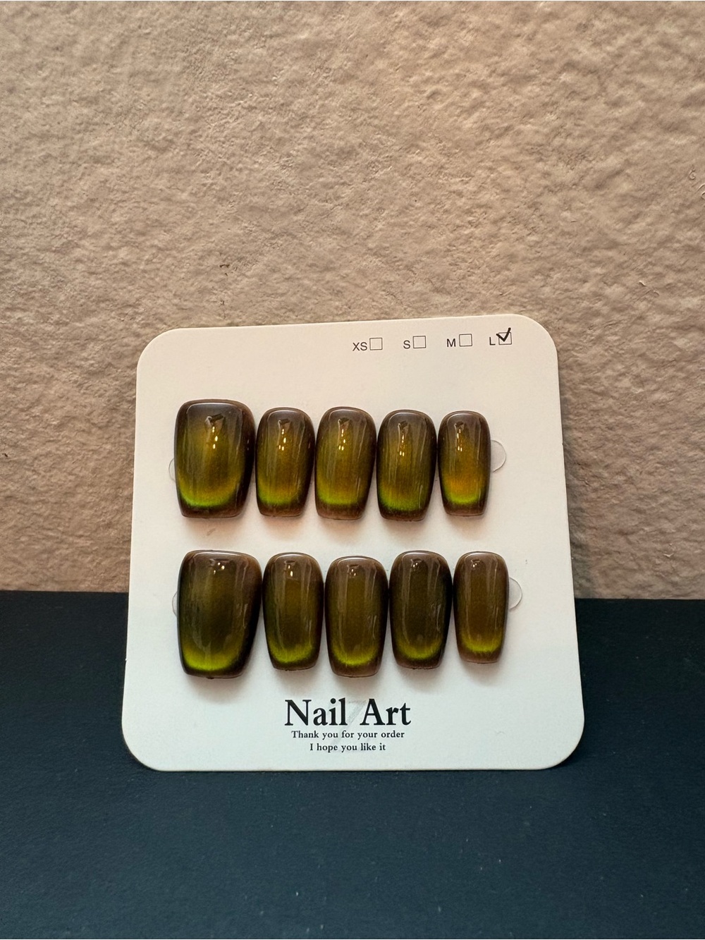 Olive Green Gradient Press-On Nails